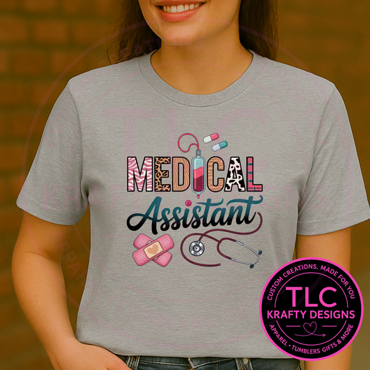Patterned Medical Assistant Icon Design – Medical Assistant T-Shirt or Sweatshirt