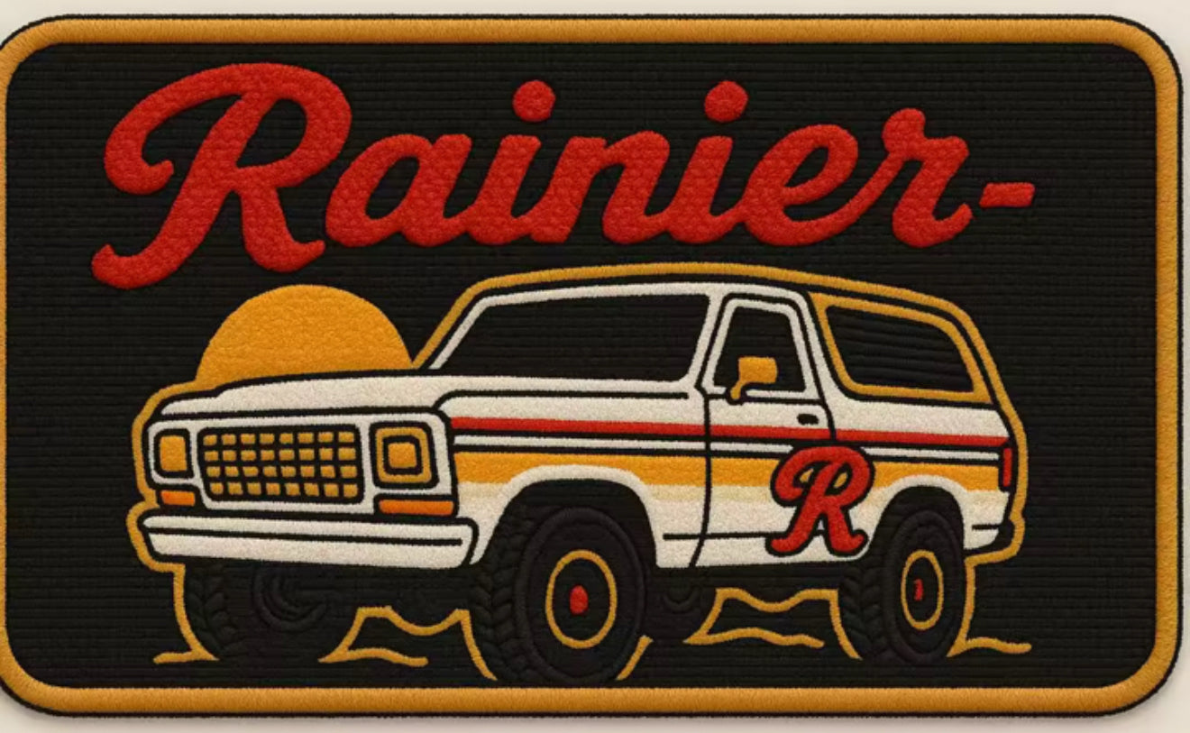Rainier Retro Mini Hat Patch – PNW Vintage Style Embroidered Patch
