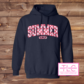 Strawberry “Summer Vibes” Crewneck & Hoodie – Cute and Comfy Seasonal Style