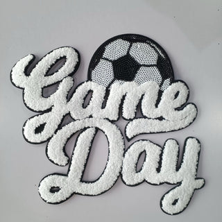 Game Day Soccer Chenille Patch Sweatshirt or Hoodie – Soccer Mom Game Day Apparel Preorder