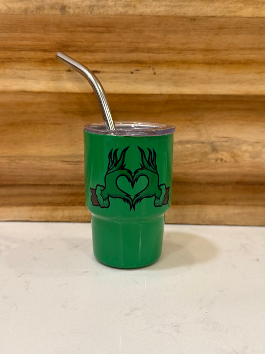 Heart hands 3oz mini shot glass