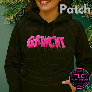 Grinchy Chenille Patch: Iron-On/Sew-On Holiday Applique