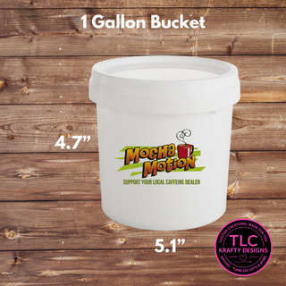 Personalized White LED Bucket with Lid | Custom UVT Design + Seat Lid Upgrade (Camping, Fishing, Gifts)
