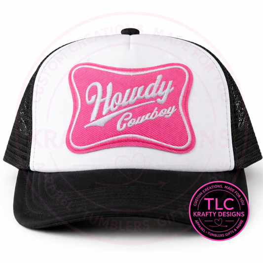 Pink Howdy Cowboy Trucker Hat – Western Cowgirl Snapback