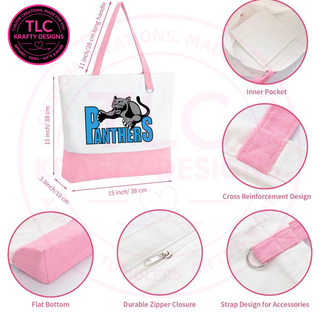 Maplewood Heights Panthers Zippered Canvas Tote Bag – School Spirit Bag
