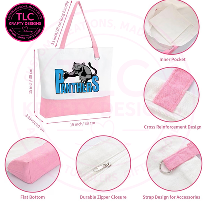 Maplewood Heights Panthers Zippered Canvas Tote Bag – School Spirit Bag