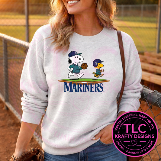 Seattle Baseball Cartoon Duo Design - Seattle Sports Apparel