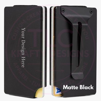 Custom Engraved Minimalist Wallet - Slim Metal Card Holder