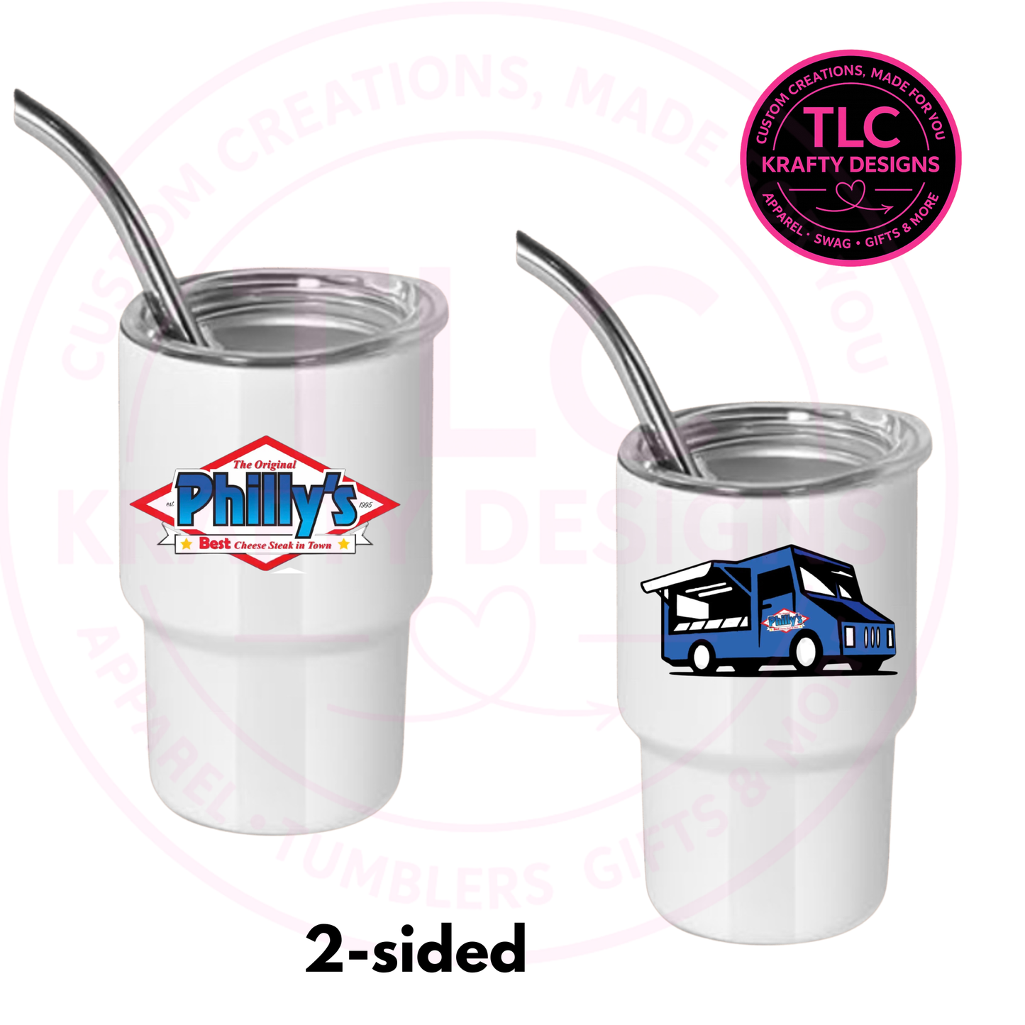 Philly's Food Truck 3oz Mini Tumbler - Custom Logo Business Swag