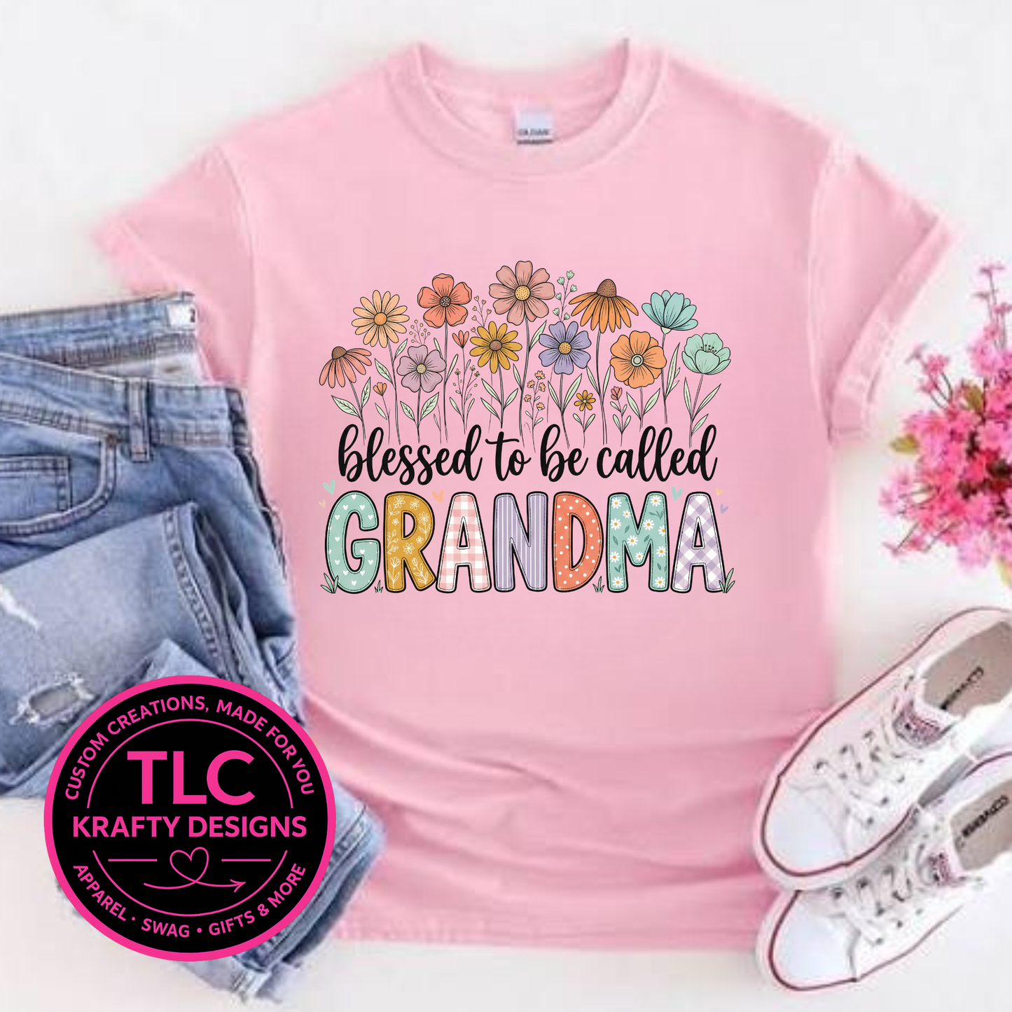 Blessed To Be Called Grandma Floral Design - Grandma Love Apparel