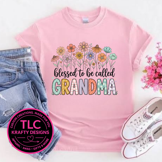 Blessed To Be Called Grandma Floral Design - Grandma Love Apparel