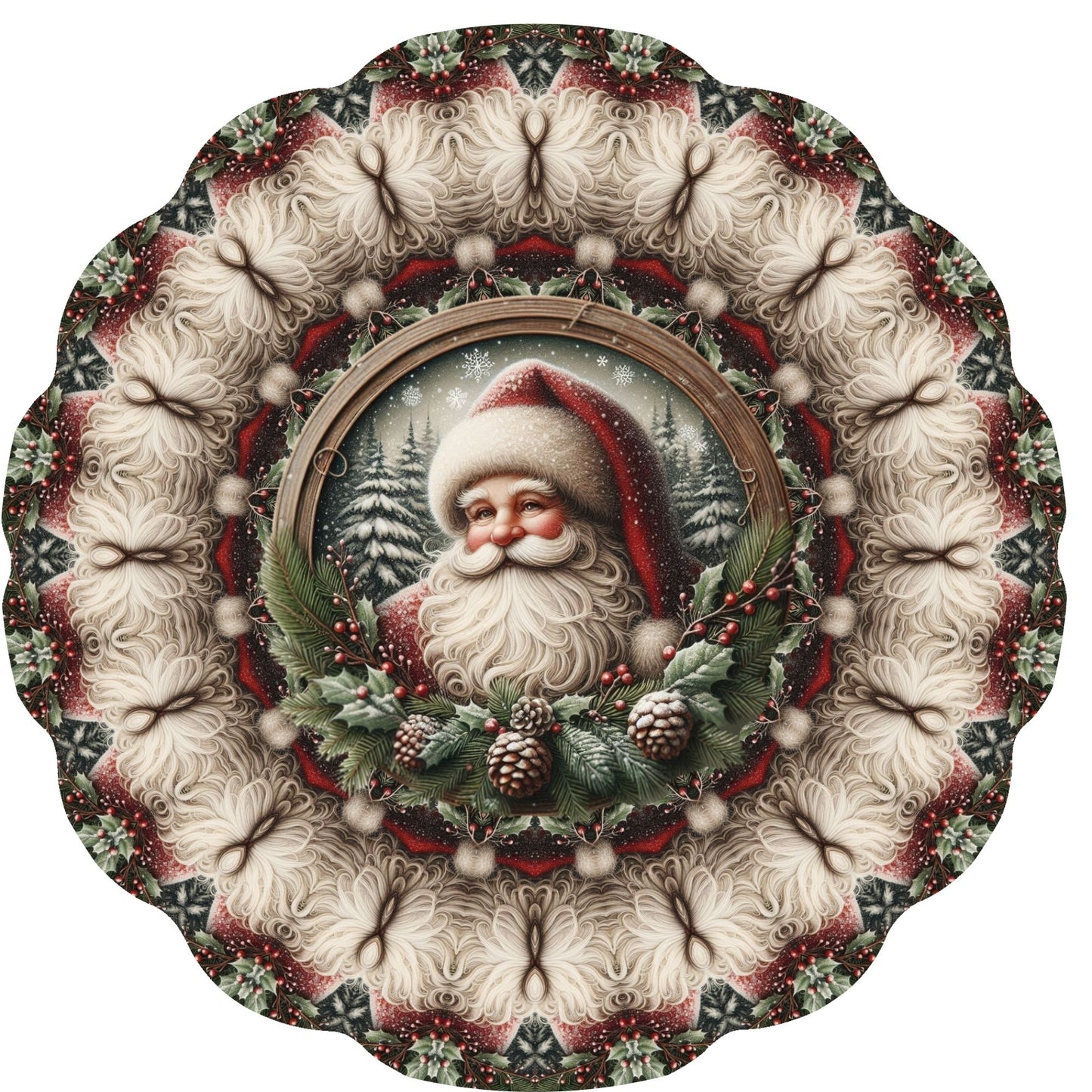 Vintage Santa 10” Wind Spinner – Festive Christmas Sublimated Metal Yard Décor CK