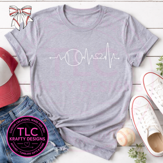 Baseball Mom Heartbeat Shirt or Sweatshirt – Game Day Baseball Fan Apparel