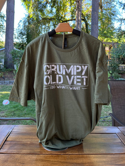 Grumpy Old Vet I Do What I Want T-Shirt - Patriotic Humor Long or Short Sleeve Tee
