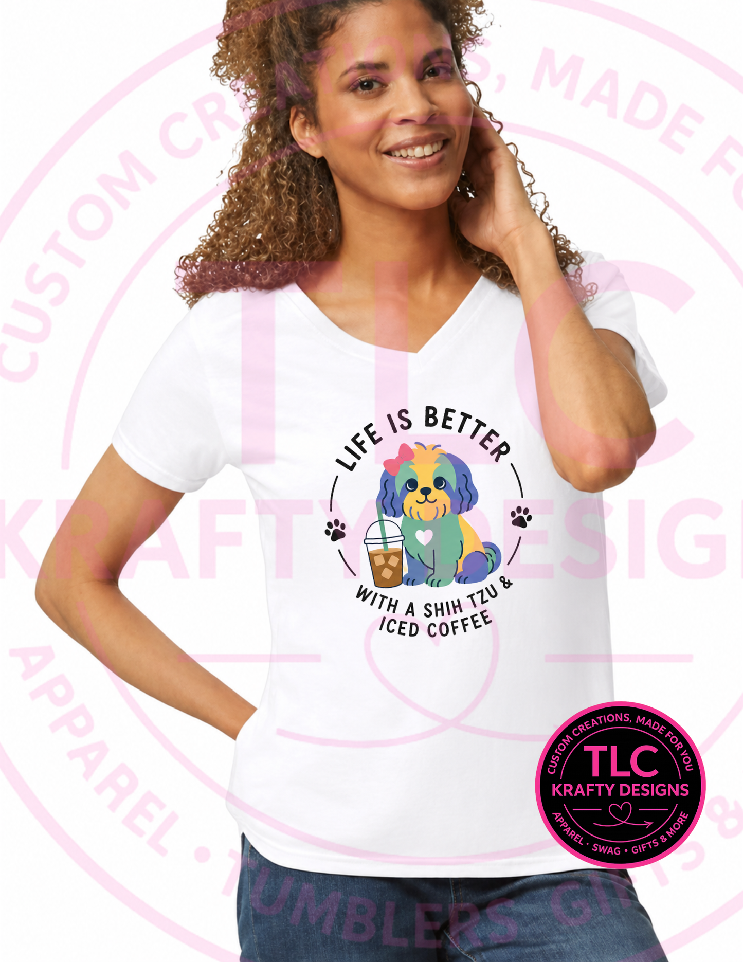 Life Is Better With A Shih Tzu And Iced Coffee Design – Dog Mom Apparel