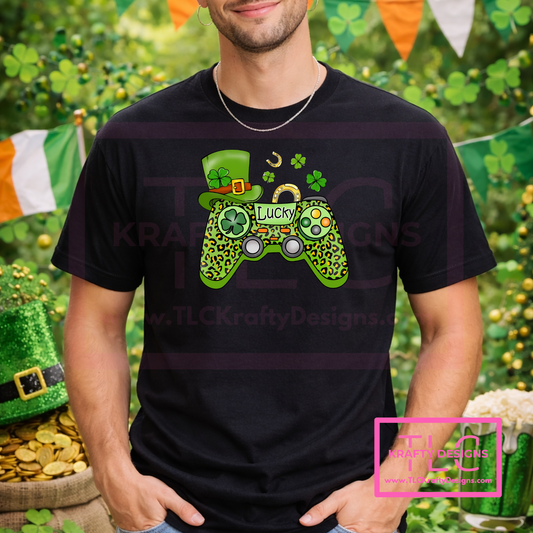 Lucky Gamer Controller Shirt or Sweatshirt - St. Patrick's Day Apparel CK