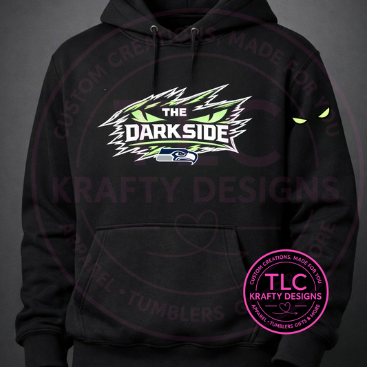 The Dark Side Football Defense Graphic Sweatshirt or T-Shirt