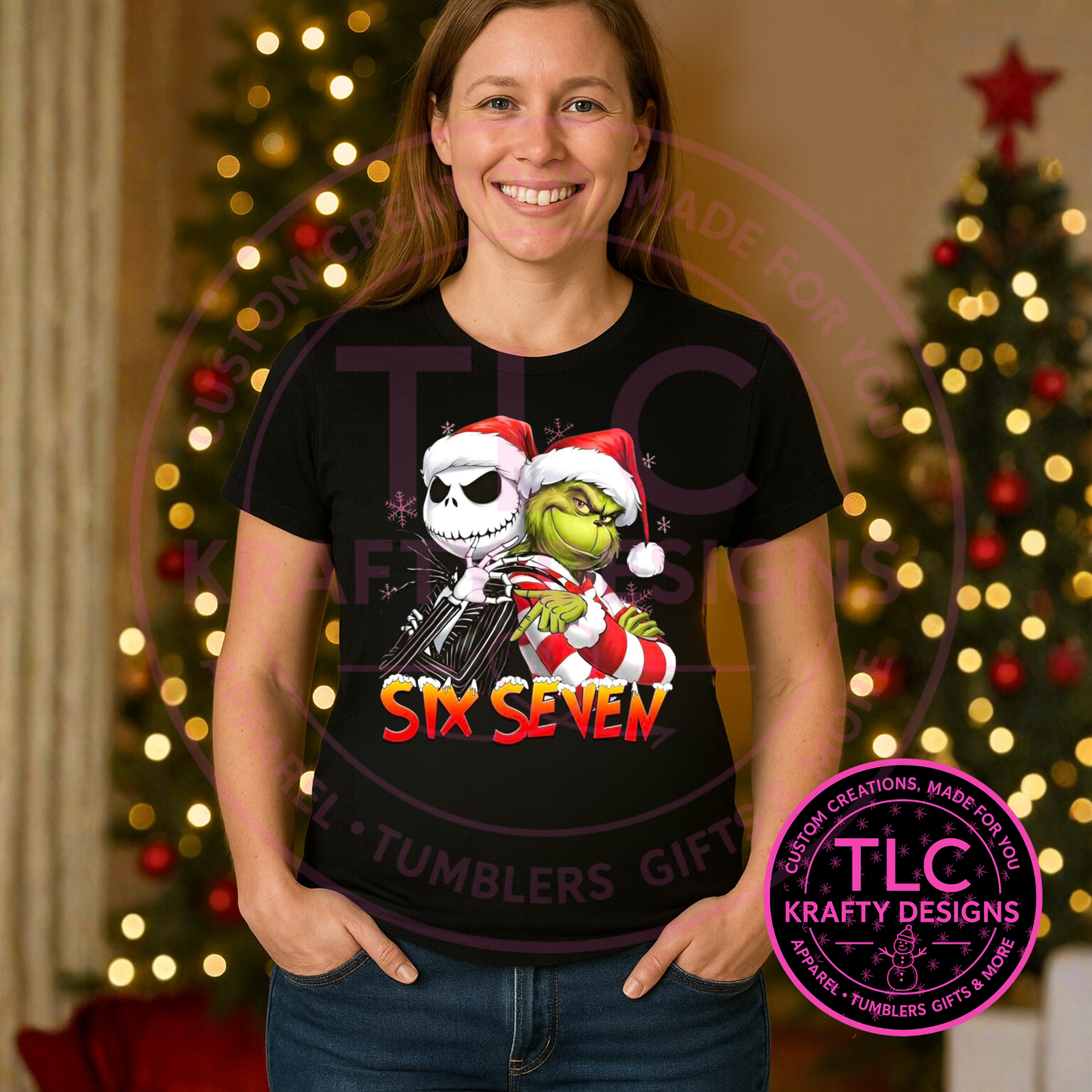 Jack and Grinch "6 7" T-Shirt - Holiday Humor Long or Short Sleeve Tee CK