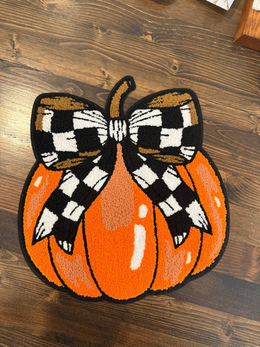 Buffalo Plaid Bow Pumpkin Extra Large Patch – Fall & Halloween Décor