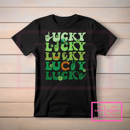 ASL Stacked Lucky Shirt or Sweatshirt - St. Patrick's Day Apparel CK