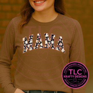 Mama Ghost Shirt – Halloween Floral Tee or Long Sleeve, Spooky Cute Top