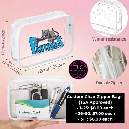 Maplewood Heights Panthers Clear Zipper Bags (TSA Approved) - Maplewood Heights Spirit Wear