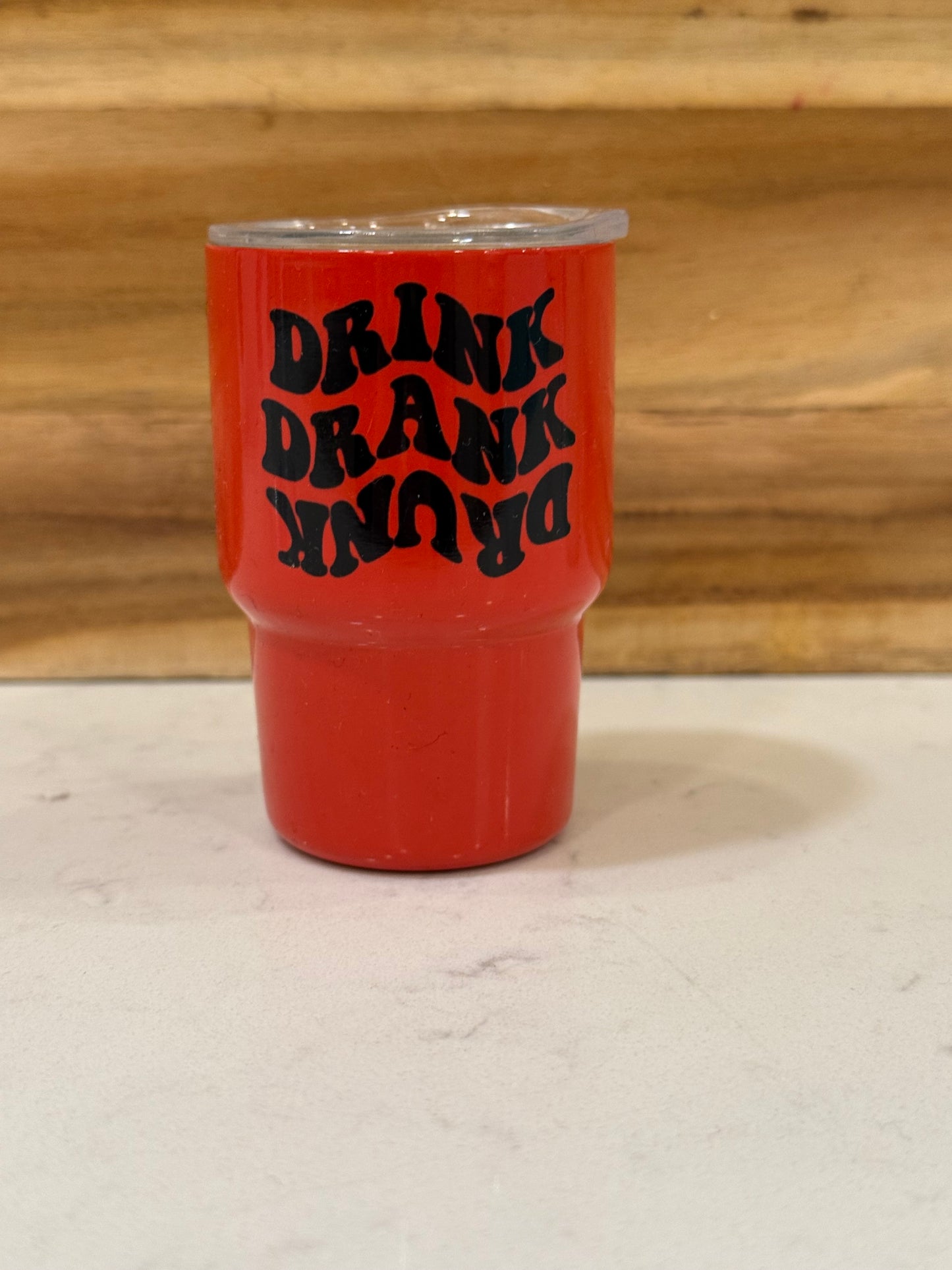 Drink, drank, drunk 3 ounce mini shot glass