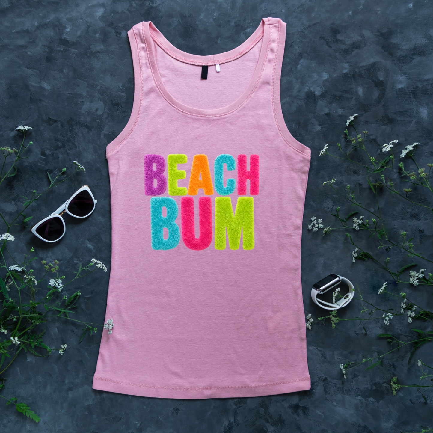 Beach Bum Fuzzy Chenille Patch Design – Summer Vibes Patch Apparel