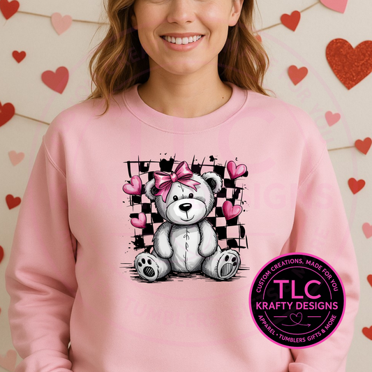Valentine Teddy Bear Shirt or Sweatshirt – Cute Pink Valentine Apparel