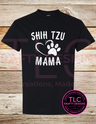 Shih Tzu Mama Shirt – Cute Dog Lover Paw Print Tee