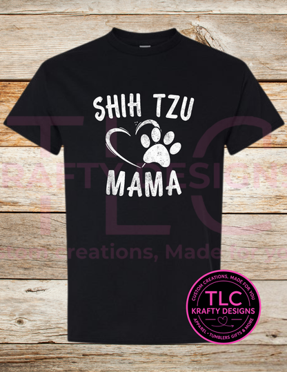 Shih Tzu Mama Shirt – Cute Dog Lover Paw Print Tee