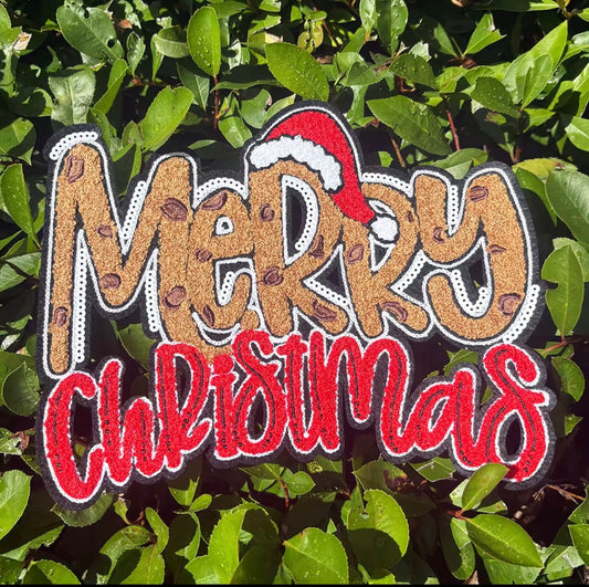 Preorder – Cookie Letters Merry Christmas Chenille Patch (10.5”)