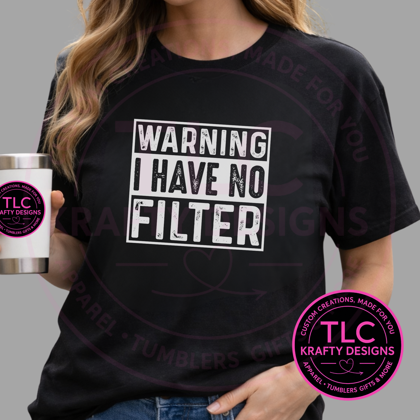 “Warning: I Have No Filter” Graphic Tee & Sweatshirt – Funny Sarcastic Apparel