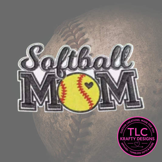 Softball Mom Embroidered Hat Patch