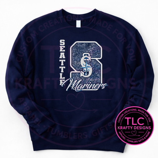 Seattle Baseball “S” Script Design T-Shirt or Sweatshirt