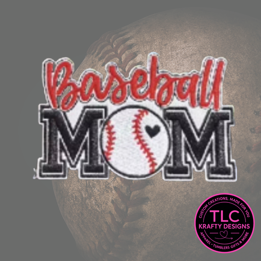 Baseball Mom Embroidered Hat Patch