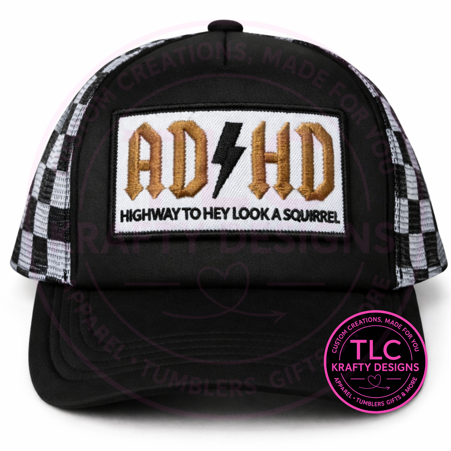 ADHD Highway to Hey Look a Squirrel Patch – Trucker Hat or Patch Only