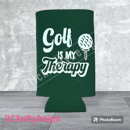 Golf is my Therapy Customized Slim & Standard Koozie Can holder