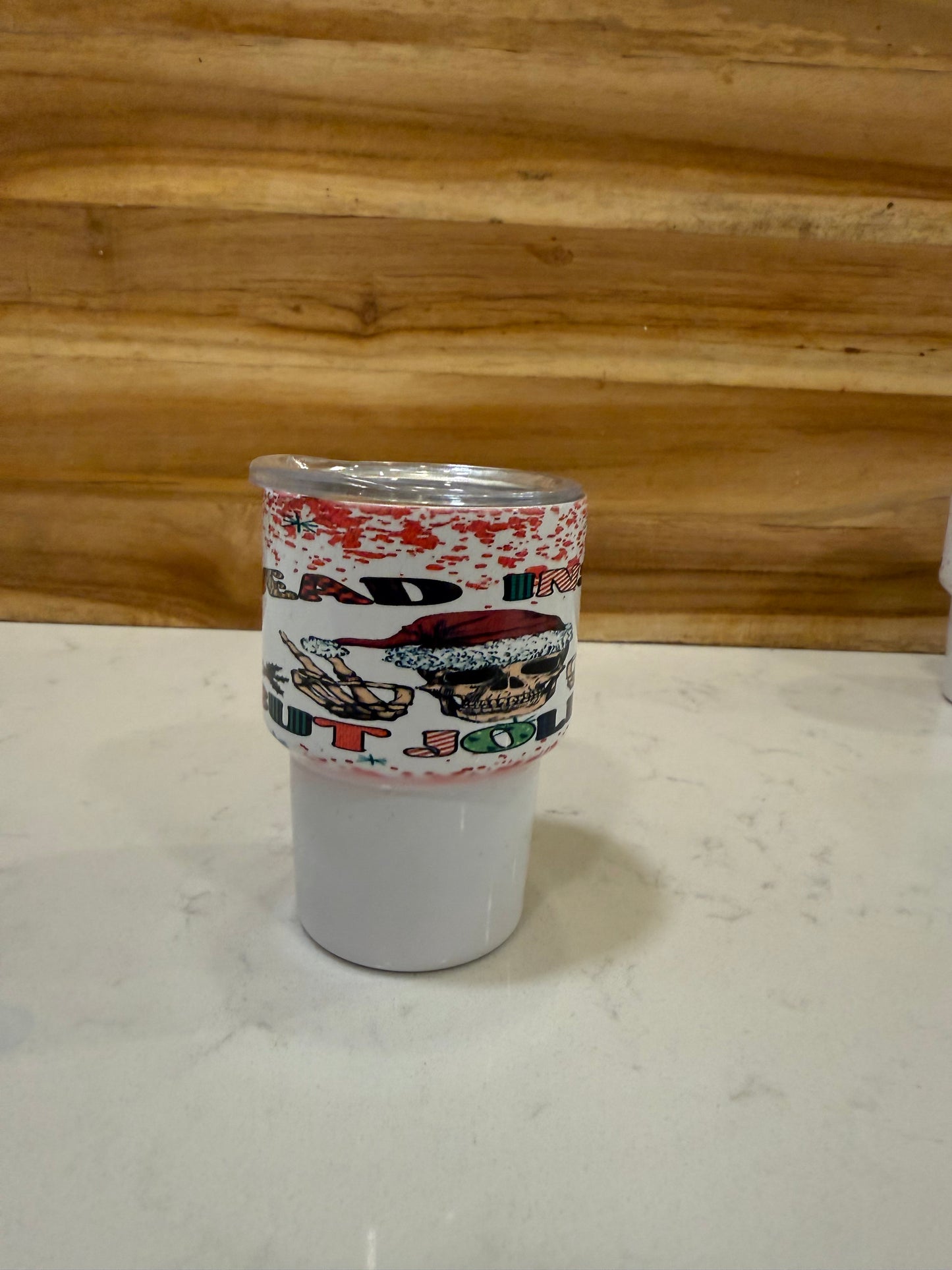 Dead inside but Jolly AF 3oz mini shot glass