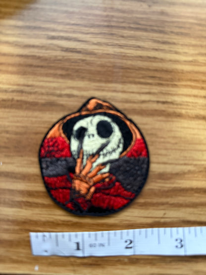 Horror Pumpkin Skeleton Embroidered Patch