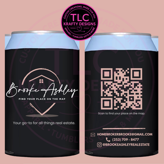 Custom Branded Can Coolers : Brooke Ashley Real Estate - Personalized Business Swag