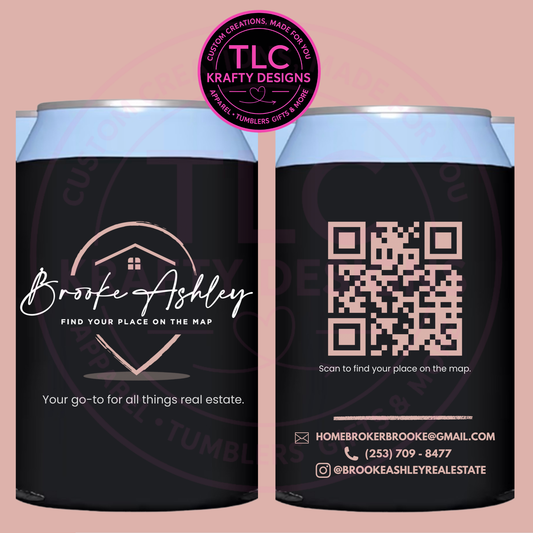 Custom Branded Can Coolers : Brooke Ashley Real Estate - Personalized Business Swag
