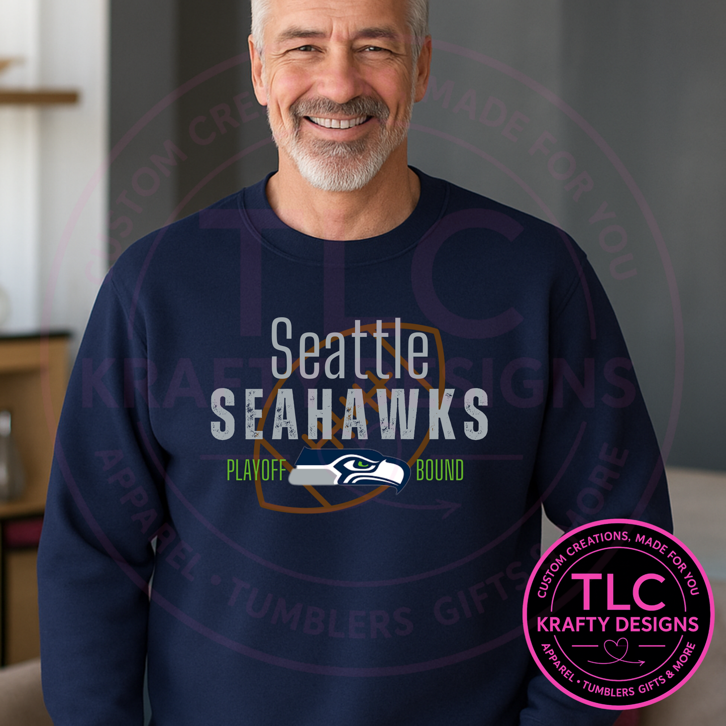 Playoff Bound with Football Seattle Sweatshirt – Football Season Crew Neck or Hoodie CK