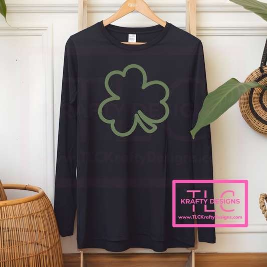 Shamrock Outline Shirt or Sweatshirt - St. Patrick's Day Apparel CK