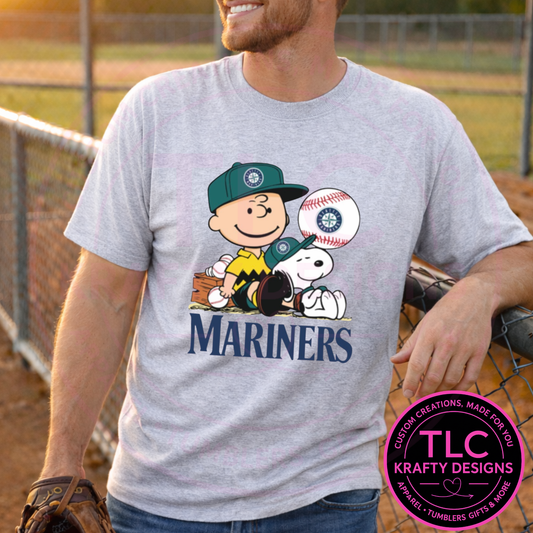 Seattle Baseball Cartoon Fan Design - Seattle Sports Apparel