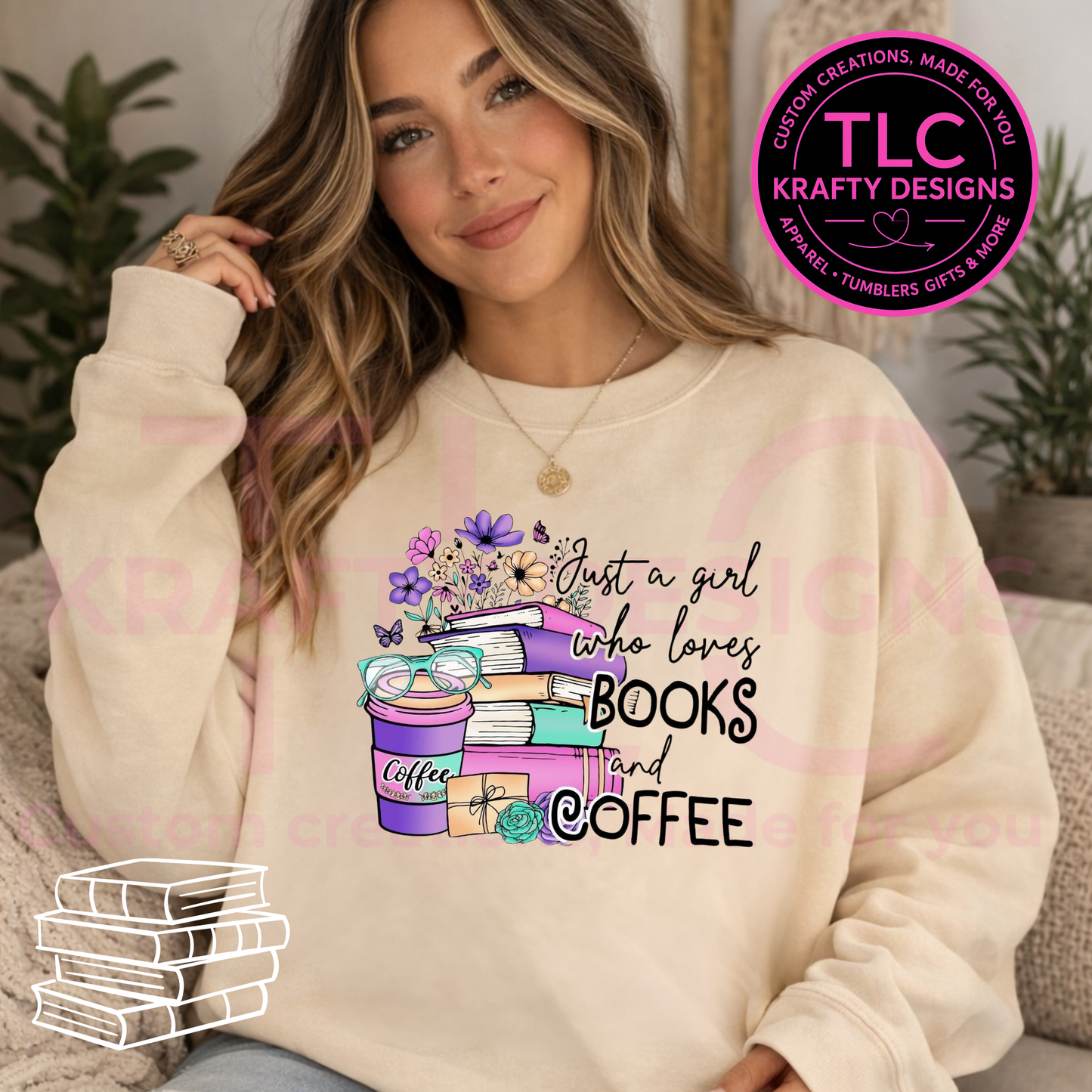 Just a Girl Who Loves Books and Coffee Graphic Apparel - Book Lovers Design