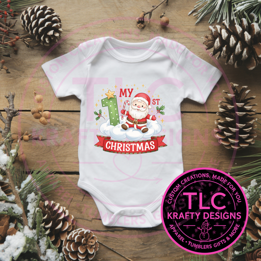 Cheery Santa Christmas Onesie - Cute My First Christmas Onesie CK