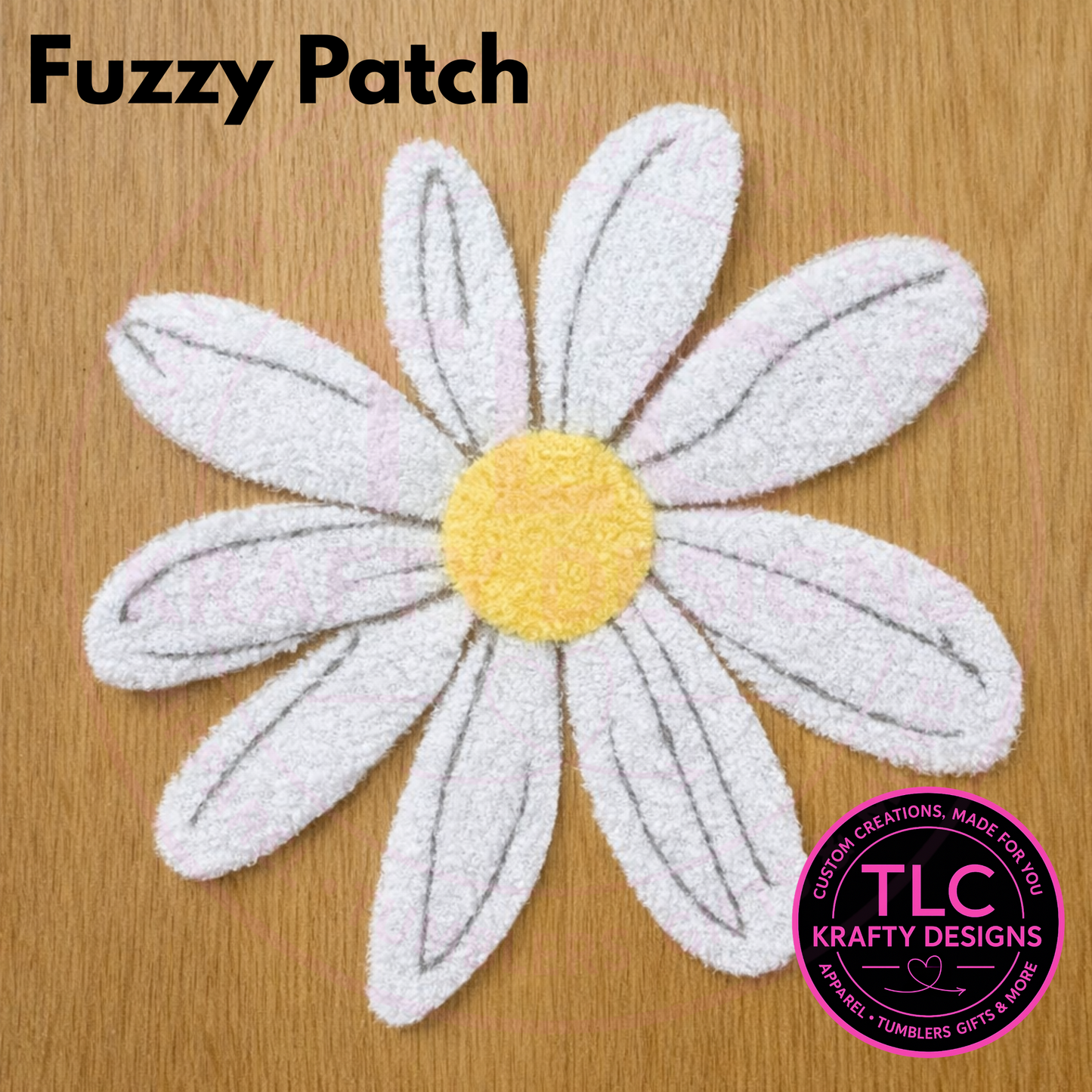 Daisy Fuzzy Chenille Patch – Spring Floral Iron-On / Sew-On Applique