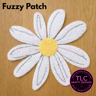 Daisy Fuzzy Chenille Patch – Spring Floral Heat Press/Iron-On Applique