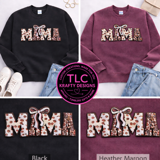 Mama Chenille Patch | Leopard Mama Iron On Patch | Large Statement Applique